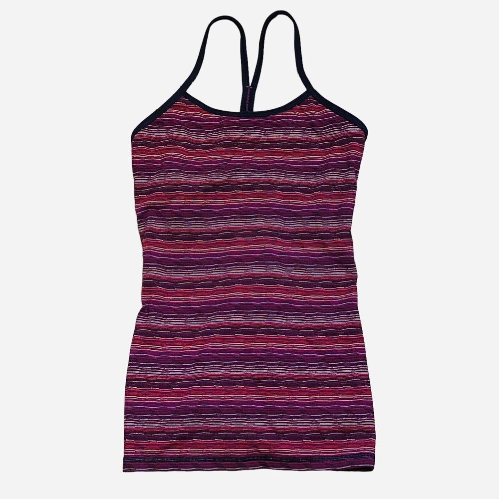 Lululemon Power Y Tank Space Dye Red Blue Purple Size 4